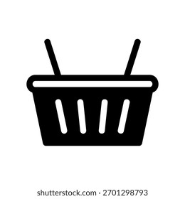 A minimal flat design icon with a modern look shopping basket