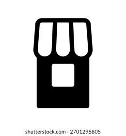 A minimal flat design icon with a modern look stand, store