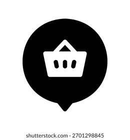 Ein minimales flaches Design-Symbol mit einem modernen Look Chatraum, Warenkorb