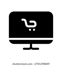Ein minimales flaches Design-Symbol mit einem modernen Monitor
