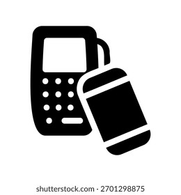 A minimal flat design icon with a modern look smartphone payment