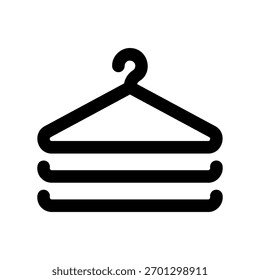Um ícone de design plano mínimo com um rack de roupas de aparência moderna