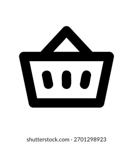 A minimal flat design icon with a modern look shopping basket