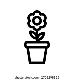 A minimal flat design icon with a modern look potted flower