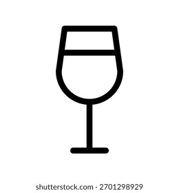 A minimal flat design icon with a modern look wine glass
