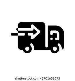 A minimal flat design icon with a modern look truck