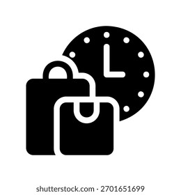 A minimal flat design icon with a modern look shopping time