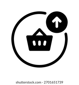 Un ícono de diseño plano mínimo con un aspecto moderno descarga el Carrito de compras