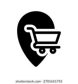 Un icono de diseño plano mínimo con un aspecto moderno de compras, entrega de compras
