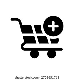 A minimal flat design icon with a modern look add to cart