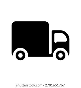 A minimal flat design icon with a modern look van