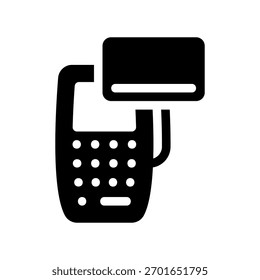 A minimal flat design icon with a modern look contactless payment by bank card at the terminal