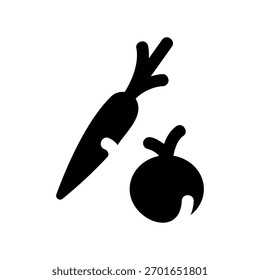 A minimal flat design icon with a modern look vegetables