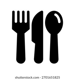 Um ícone de design plano mínimo com uma talheres de aparência moderna