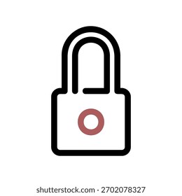 Un icono de diseño plano mínimo con un candado de aspecto moderno