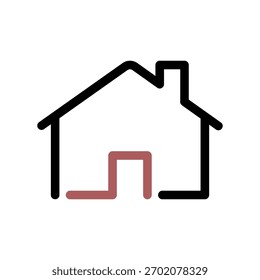 Um ícone de design plano mínimo com um look house moderno