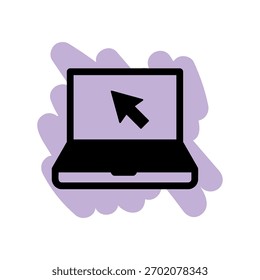 A minimal flat design icon with a modern look laptop