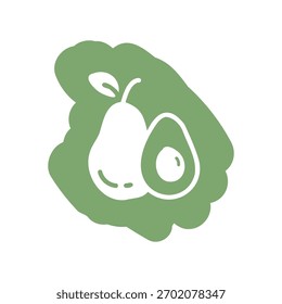 A minimal flat design icon with a modern look avocado