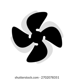 Un icono de diseño plano mínimo con una hélice de aspecto moderno