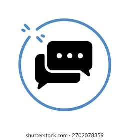 A minimal flat design icon with a modern look chat, dialog