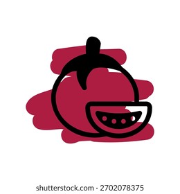 Ein minimales flaches Design-Symbol mit modernem Look Tomate