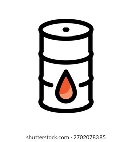 Un icono de diseño plano mínimo con un aspecto moderno barril de combustible