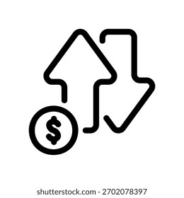 A minimal flat design icon with a modern look money transaction