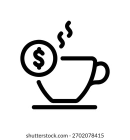 Un icono de diseño plano mínimo con una taza de aspecto moderno, romper
