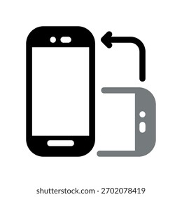 A minimal flat design icon with a modern look screen rotation