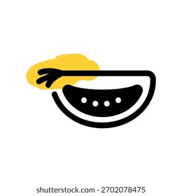 Um ícone de design plano mínimo com uma fatia de tomate de aparência moderna