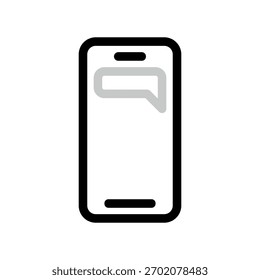 Un icono de diseño plano mínimo con una notificación de smartphone de aspecto moderno