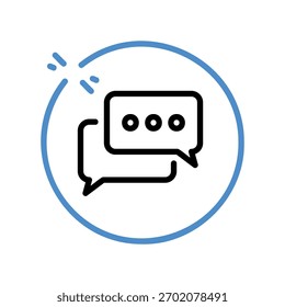 A minimal flat design icon with a modern look chat, dialog