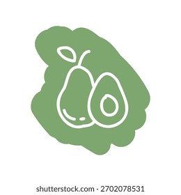 A minimal flat design icon with a modern look avocado