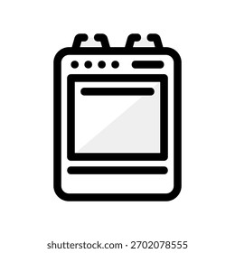 Un icono de diseño plano mínimo con una estufa de gas de aspecto moderno