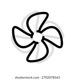 Ein minimales flaches Design-Symbol mit einem Propeller im modernen Look