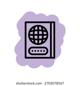 A minimal flat design icon with a modern look passport