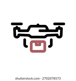 A minimal flat design icon with a modern look drone delivery
