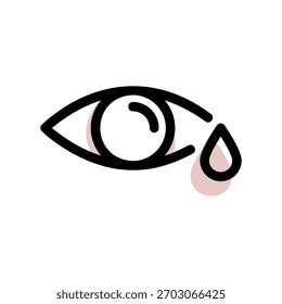 Un icono de diseño plano mínimo con un aspecto moderno ojos llorosos
