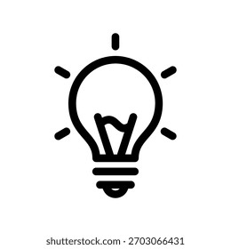 A minimal flat design icon with a modern look light bulb