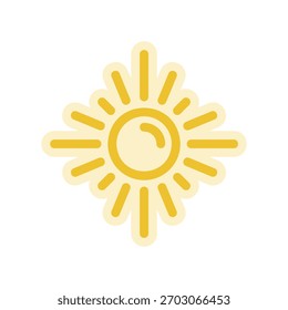 Um ícone de design plano mínimo com um olhar moderno sol