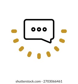 Un icono de diseño plano mínimo con una burbuja de chat de aspecto moderno