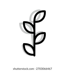 Un icono de diseño plano mínimo con un aspecto moderno planta, brote