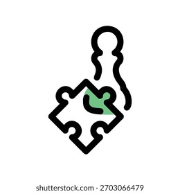 Ein minimales flaches Design-Symbol mit einem modernen Look Schachpuzzle