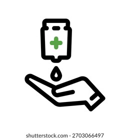 A minimal flat design icon with a modern look hand sanitizer