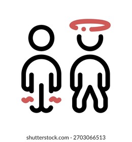 Ein minimales flaches Design-Symbol mit einem modernen Aussehen Symptome der Krankheit