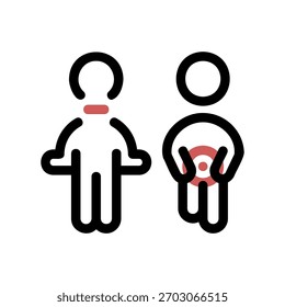 A minimal flat design icon with a modern look symptoms of the disease