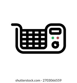 Un icono de diseño plano mínimo con una freidora de aspecto moderno