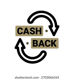 A minimal flat design icon with a modern look cashback