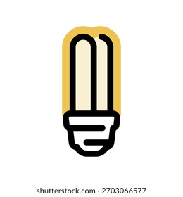 A minimal flat design icon with a modern look energy saving light bulb