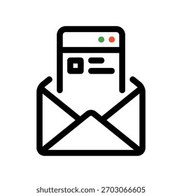 Un icono de diseño plano mínimo con un aspecto moderno sobre, correspondencia